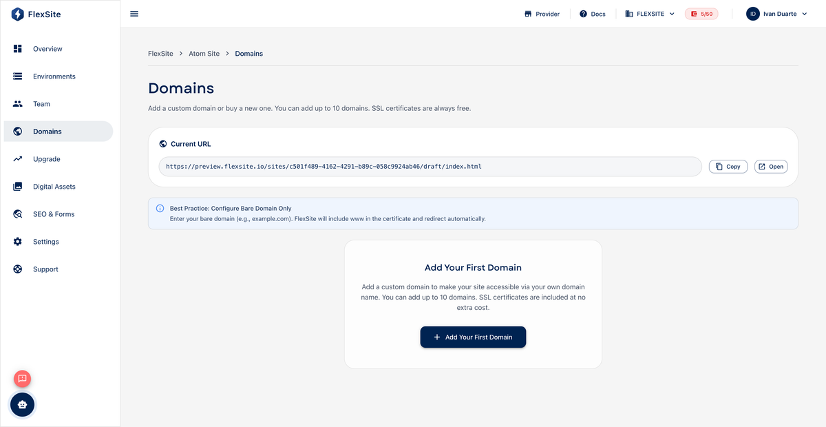 Publishing and Custom Domains