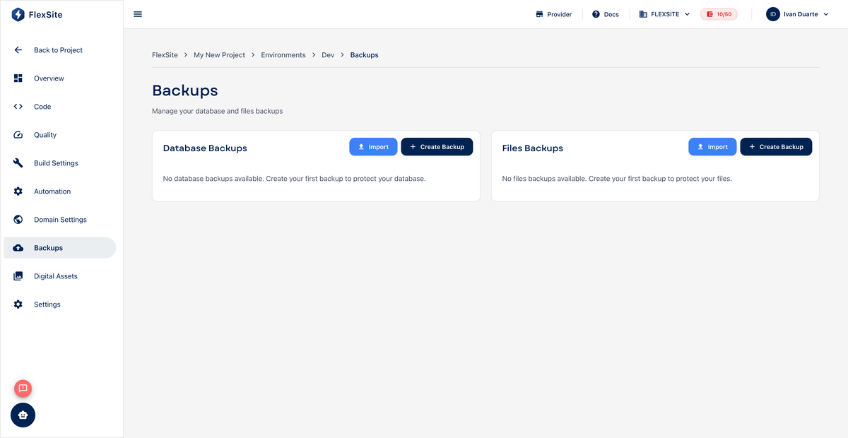 Backups (Database and Files)